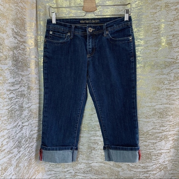 ELEMENT Denim Blue Wash Women’s Capris Jeans Size 7 - Picture 2 of 13